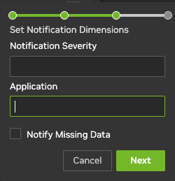 notification dimensions menu