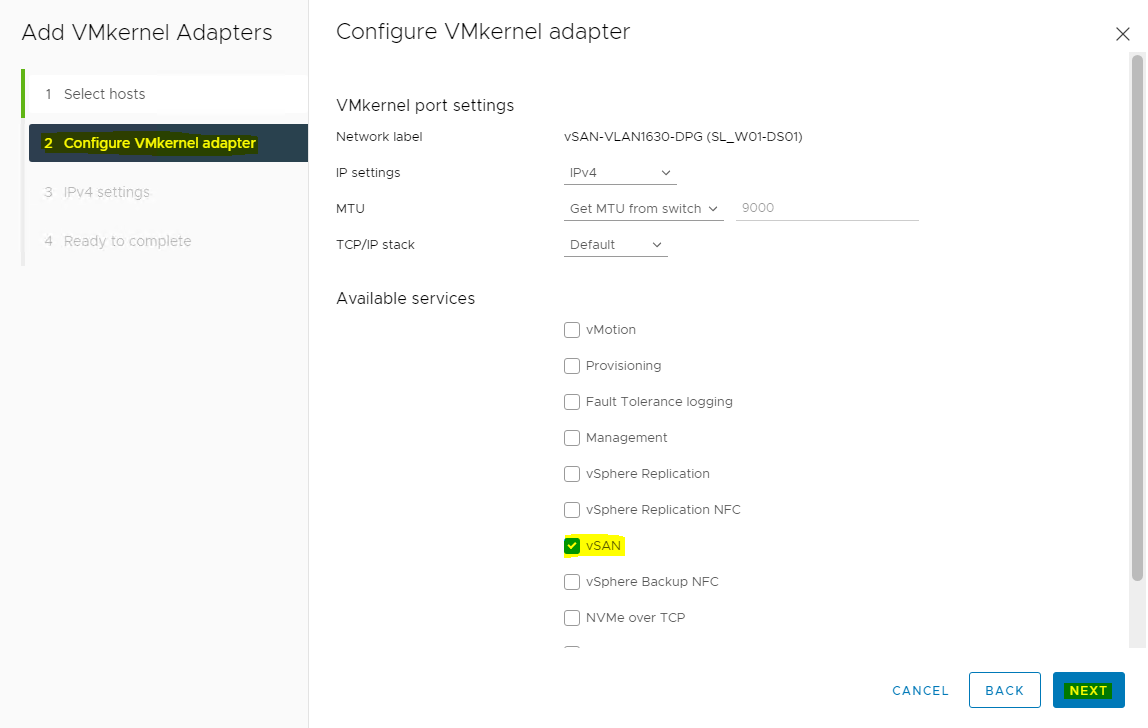 Adding&nbsp;a VMkernel Network for vSAN PG 05.PNG