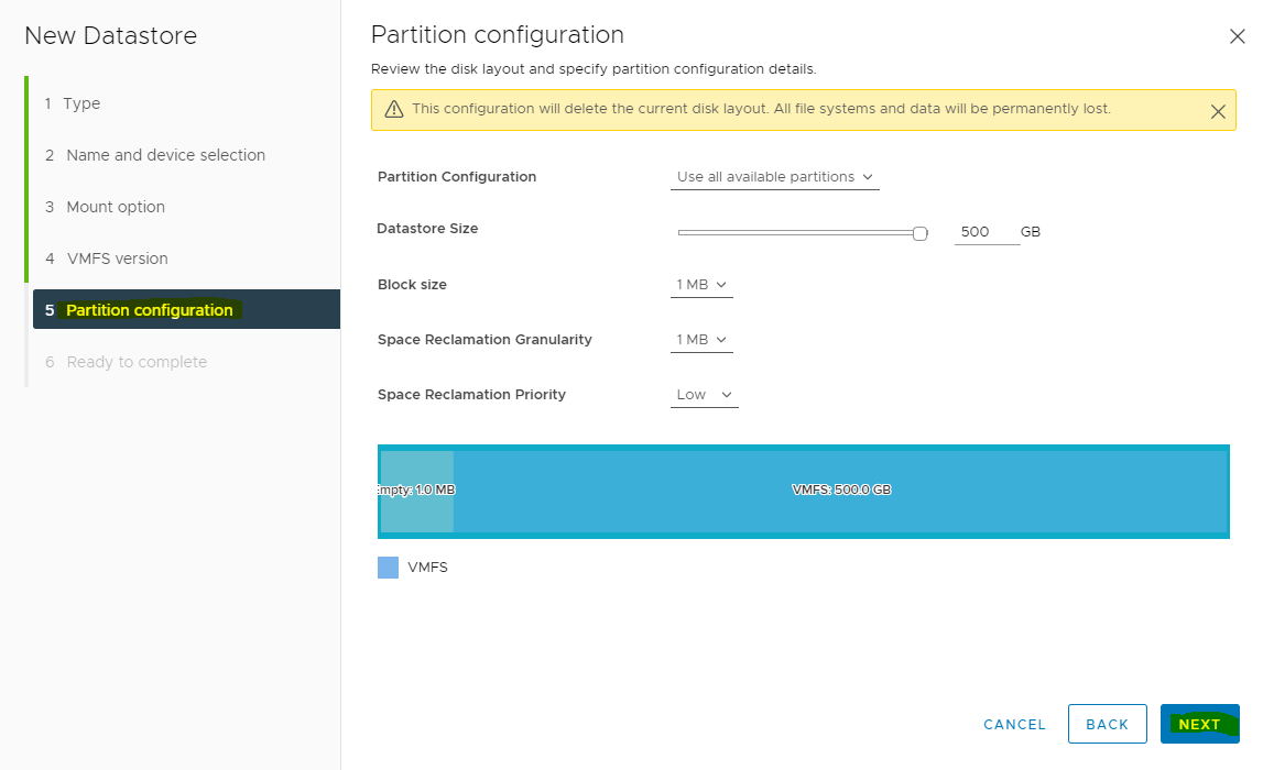 Creating VMFS FS and DS 6.PNG